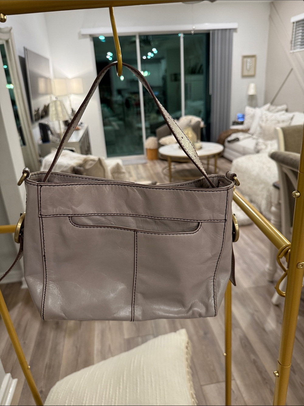 Hobo brand Classic Taupe Leather Shoulder Bag - Women - Picture 12 of 12